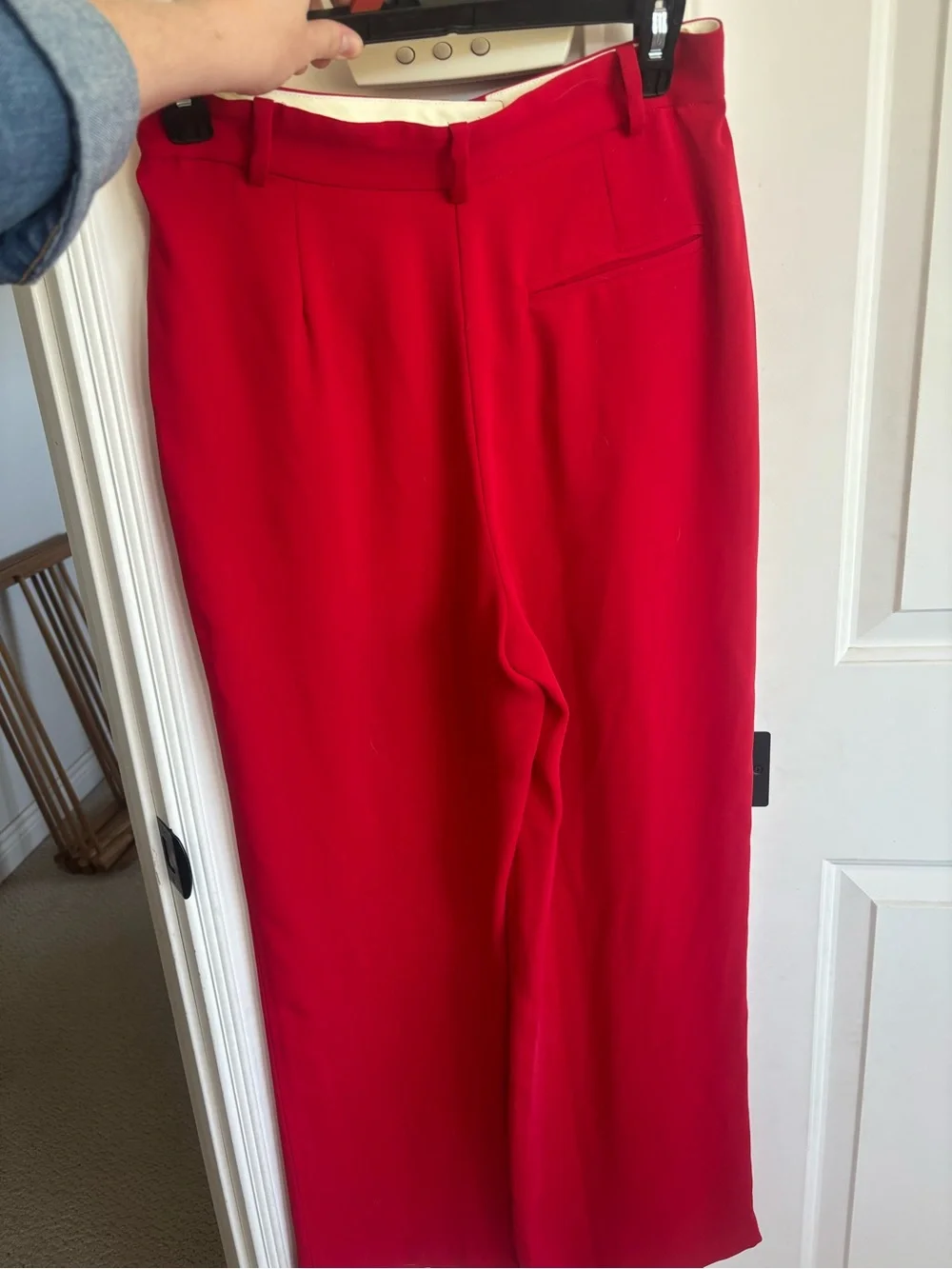 Babaton Red Wide Leg Trousers - Picture 3 of 5